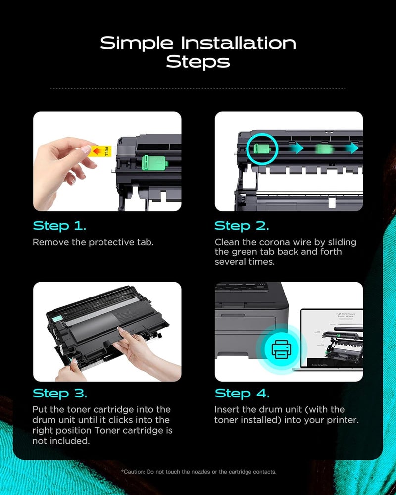 iNKPAD DR730 Drum Unit Compatible Replacement for DR-730 Drum Units to use with MFC-L2710DW MFC-L2750DW HL-L2390DW HL-L2395DW HL-L2350DW DCP-L2550DW HL-L2370DW Printers (2 Drum, NOT Toner) - Image 5